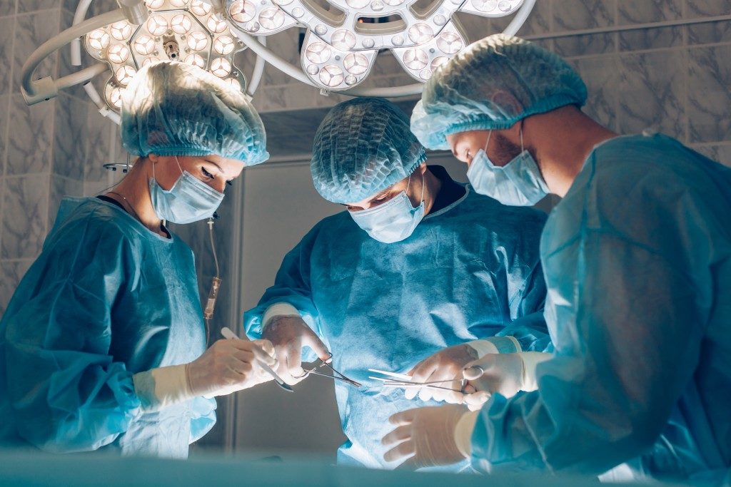 patient in surgical operating room