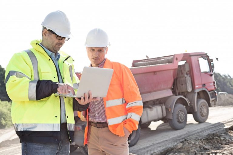 at a construction site