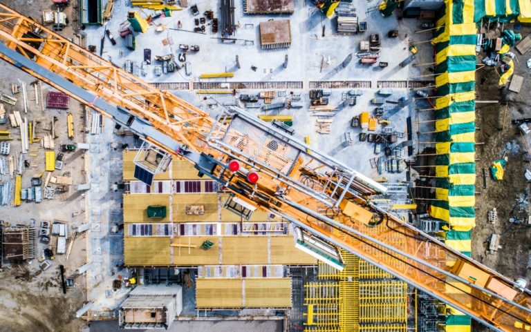 aerial view of an ongoing project on a construction site