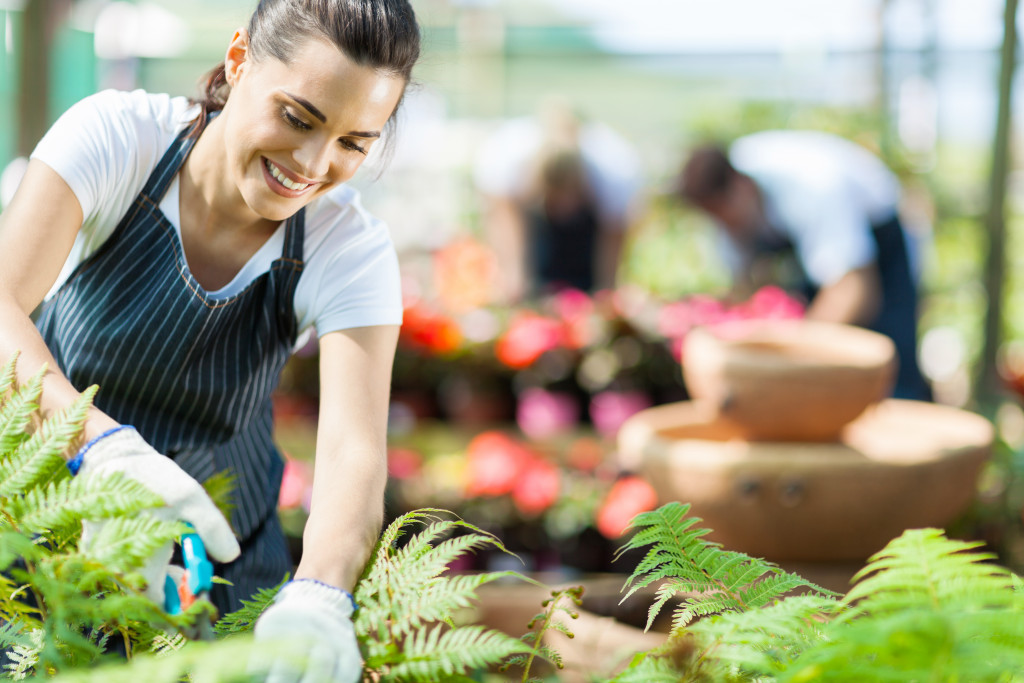 Woman planting