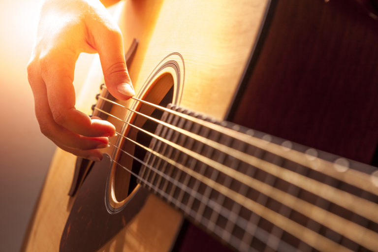 Close up of guitar