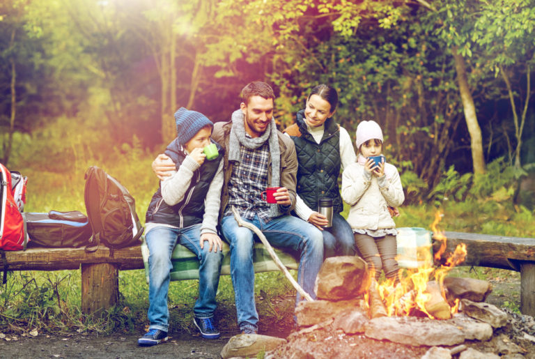 family out camping