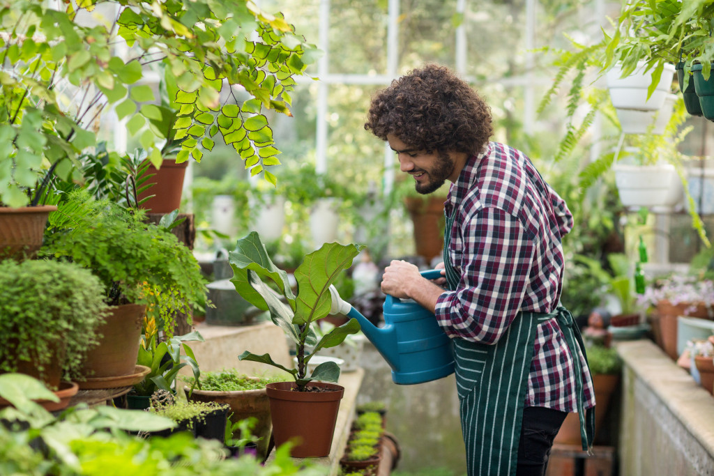 man gardening