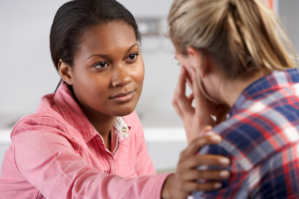 A girl consulting a psychiatrist