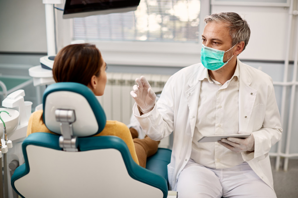 a teenage woman at a dentist