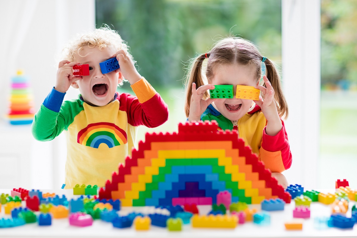 Children playing with blocks