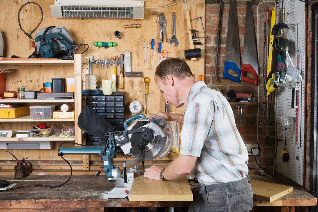 dad working at the garage